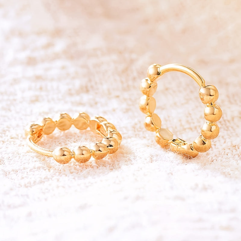 Elegant copper hoop earrings, suitable for women, simple and stylish, daily wear, nickel-free plating, suitable for all seasons, ideal for Ramadan celebrations