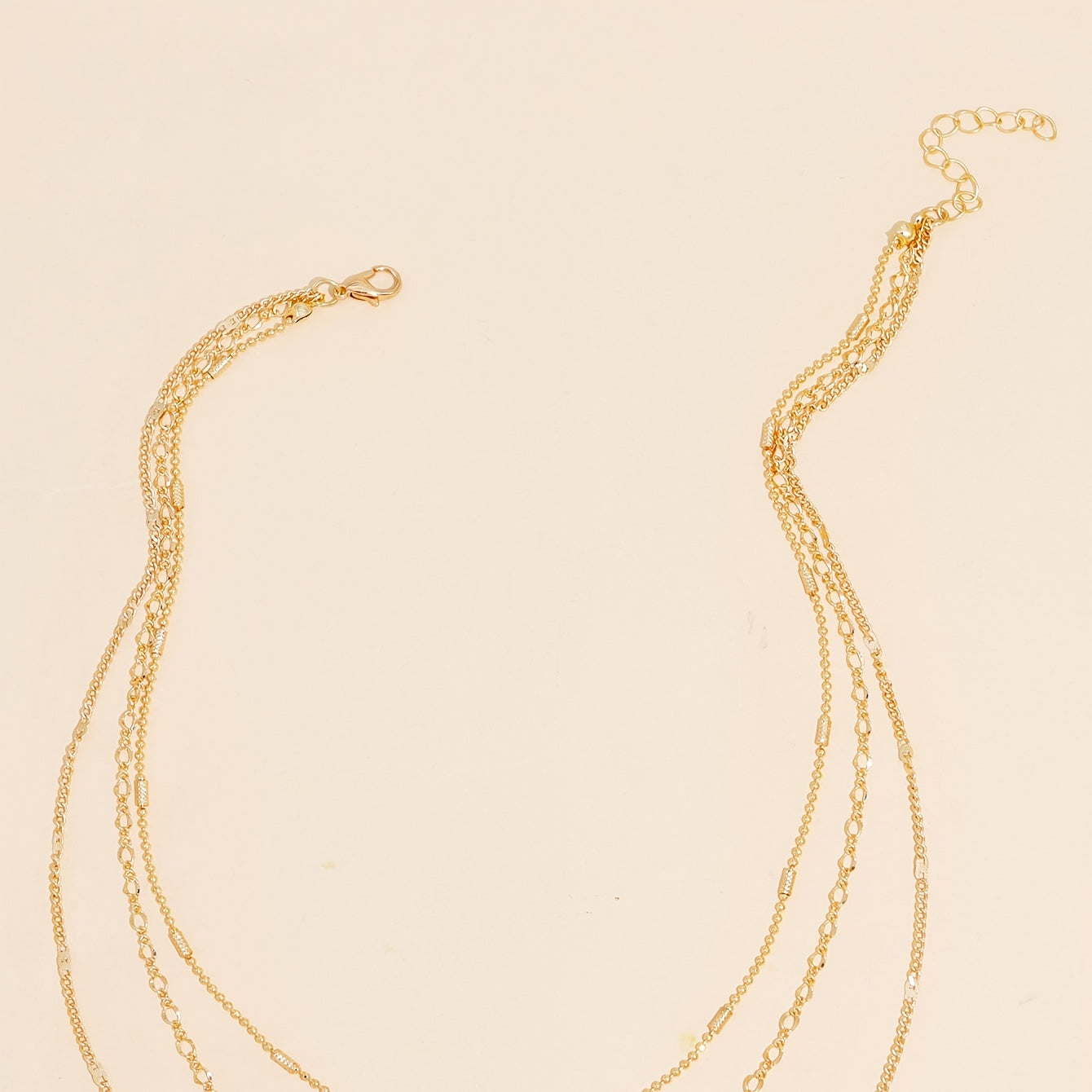 Minimalist multi-layer chain necklace women's thin chain plated 14k gold long necklace accessories gifts