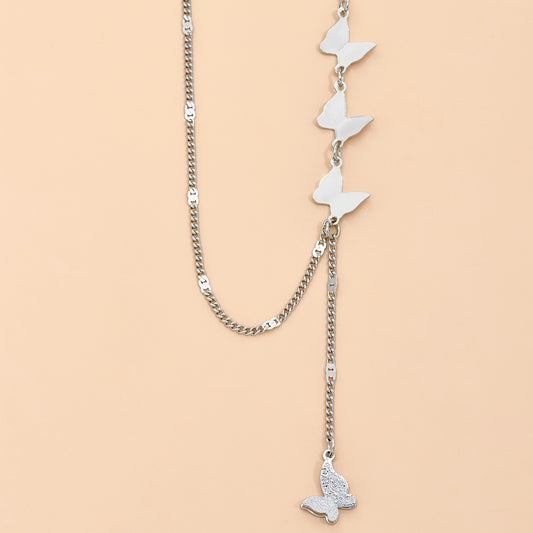 Y-chain necklace butterfly pendant elegant neck jewelry women's jewelry