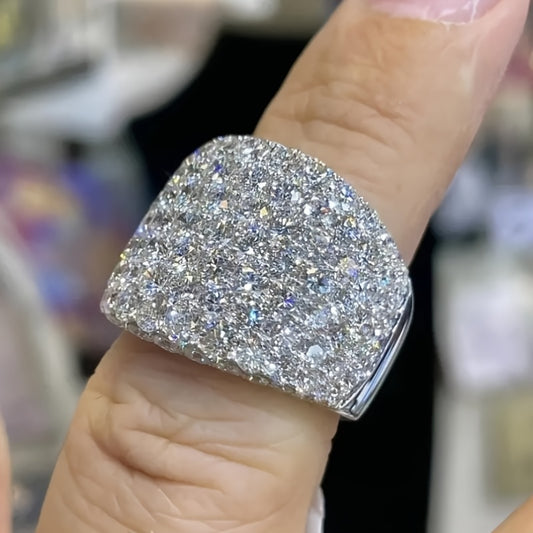 1 Elegant Ladies Broadband Ring - Deluxe Sparkling Synthetic Zirconia, Perfect for Proposals, Engagements, Weddings and Parties - Perfect for Valentine's Day
