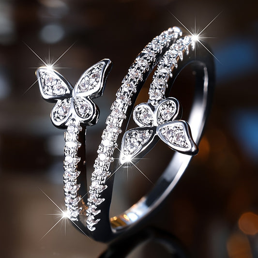 1 butterfly ring, suitable for gift giving, light luxury high-end fashion sense, unique design, suitable for index finger wear.