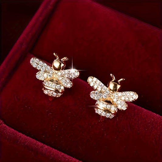 Creative and cute design bee zircon stud earrings party everyday casual earrings