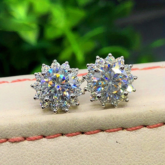 [Copper Earrings] Elegant and simple earrings, copper plated nickel-free, synthetic Zirconia, April birthday stone, suitable for daily wear and parties, Valentine's Day gifts, novel earrings