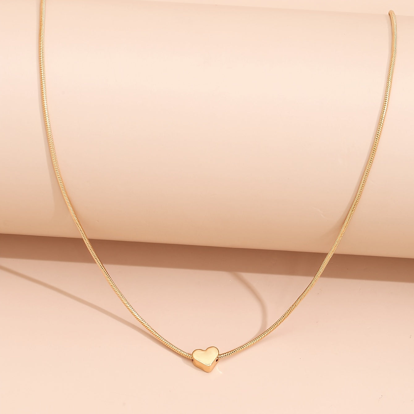 Ladies heart star pendant collarbone snake chain necklace