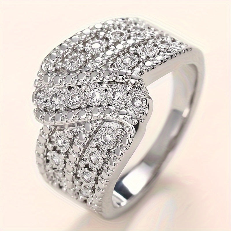 Elegant promise rings, covered in sparkling zircon, symbolize luxury and nobility, engagement/ wedding rings, replica luxury jewelry